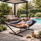 Hamac matelassé 2 places avec support et coussin | Corsica